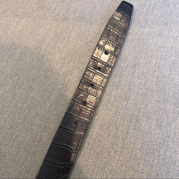 ERMENEGILDO ZEGNA Croc Embossed Leather Belt Italy - Picture 4 of 6